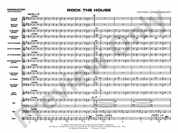 Rock the House - Jazz Ensemble Conductor Score & Parts (Digital Download)