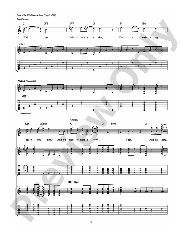 Hard to Make a Stand - Guitar TAB (Digital Download)