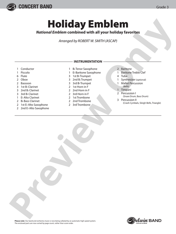 Holiday Fanfare - Concert Band Conductor Score & Parts (Digital Download)