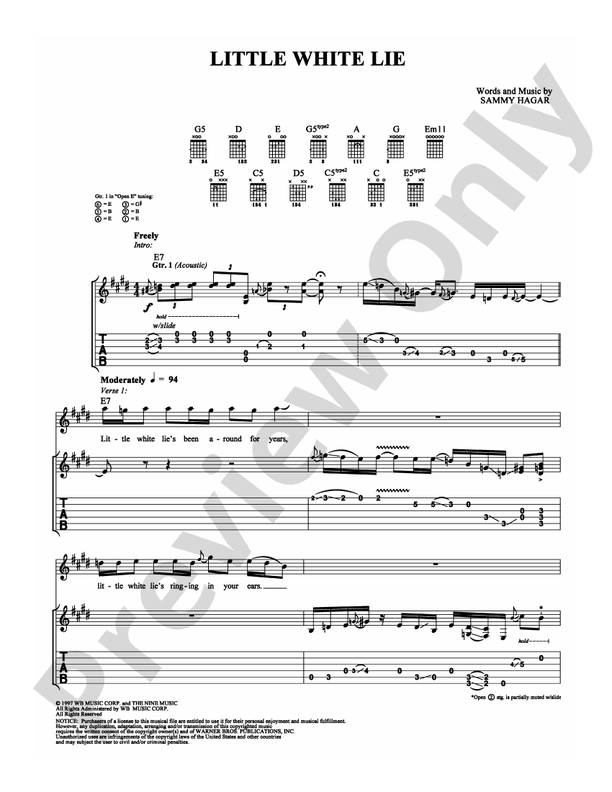 Little White Lie - Guitar TAB (Digital Download)