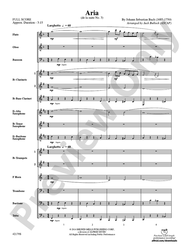 Aria - Concert Band Conductor Score & Parts (Digital Download)