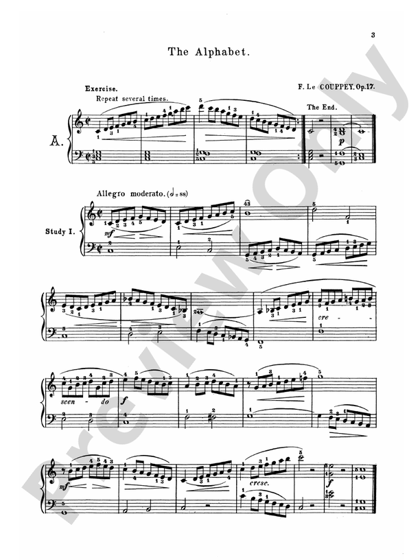 Couppey - The Alphabet - Piano Solo (Digital Download)