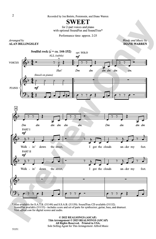 Sweet - 2 Part Treble Choral Octavo (Digital Download)