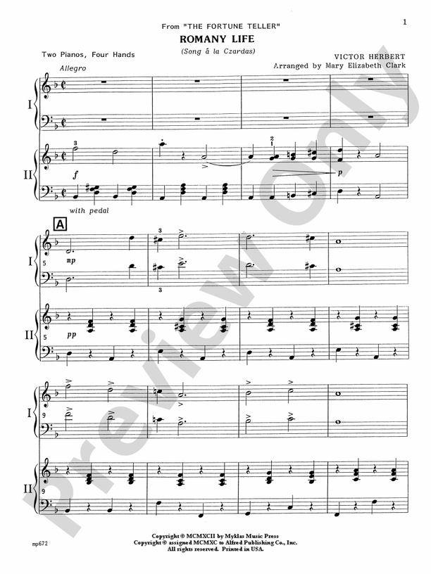 Romany Life - 2 Pianos, 4 Hands (Digital Download)