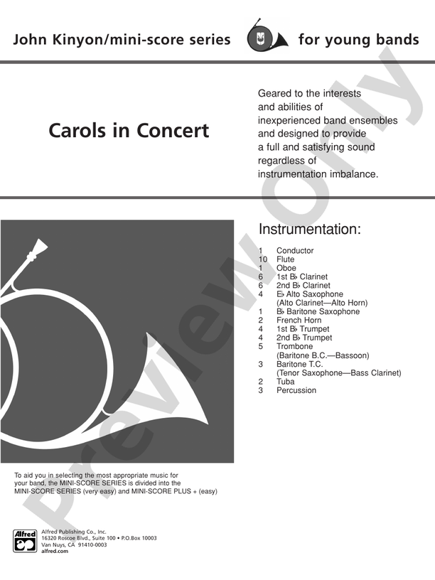 Carols in Concert - Concert Band Conductor Score & Parts (Digital Download)
