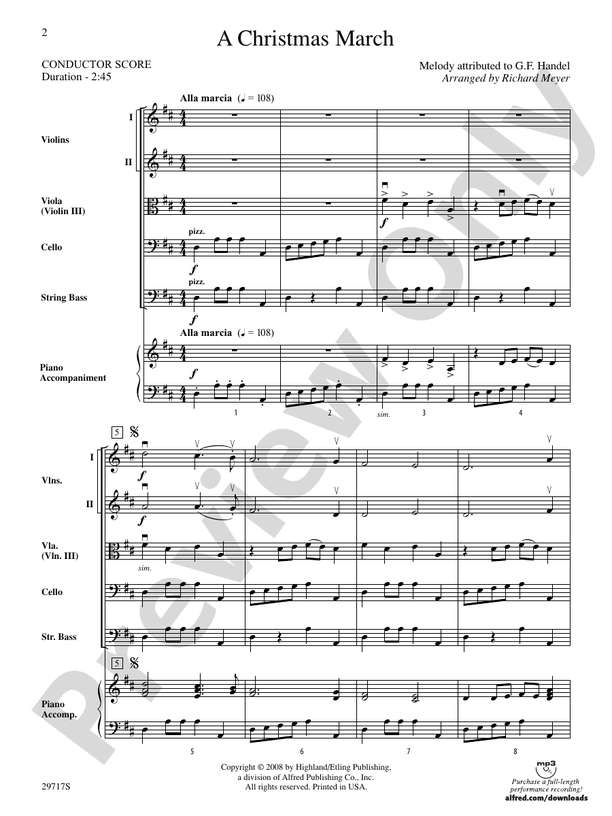 A Christmas March – String Orchestra Conductor Score & Parts (Digital Download)