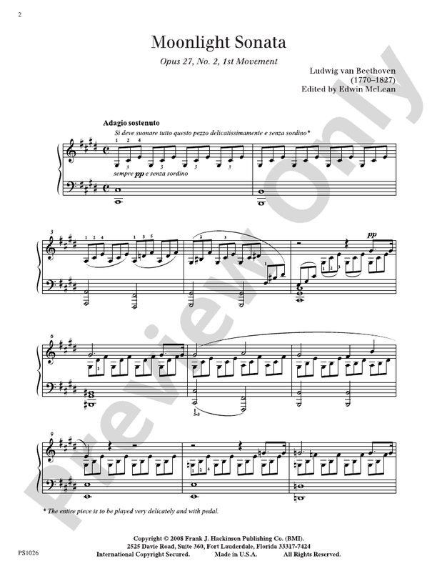 Beethoven - Moonlight Sonata (Op. 27, No. 2, 1st Movement) - DSM-DPS1026 - Piano (Digital Download)