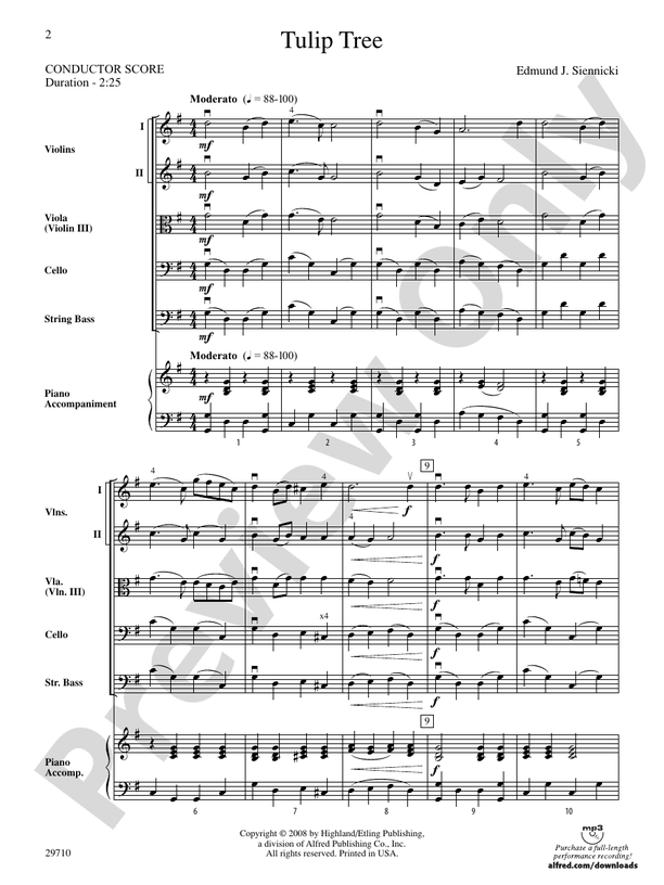 Tulip Tree – String Orchestra Conductor Score & Parts (Digital Download)