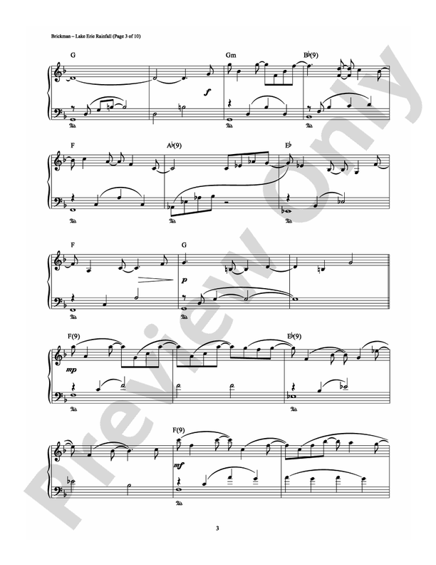 Lake Erie Rainfall - Piano (Digital Download)