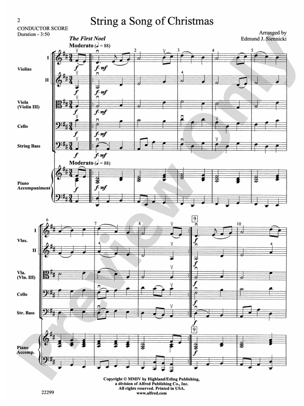String a Song of Christmas – String Orchestra Conductor Score & Parts (Digital Download)