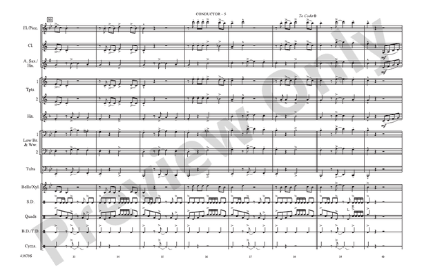 Escape (from Guardians of the Galaxy) – Marching Band Conductor Score & Parts (Digital Download)