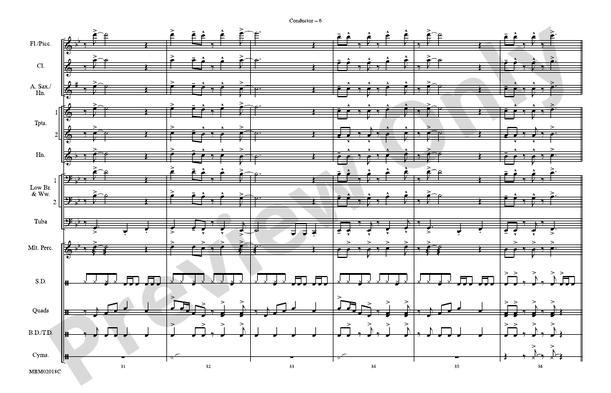 Turn the Beat Around – Marching Band Conductor Score & Parts (Digital Download)