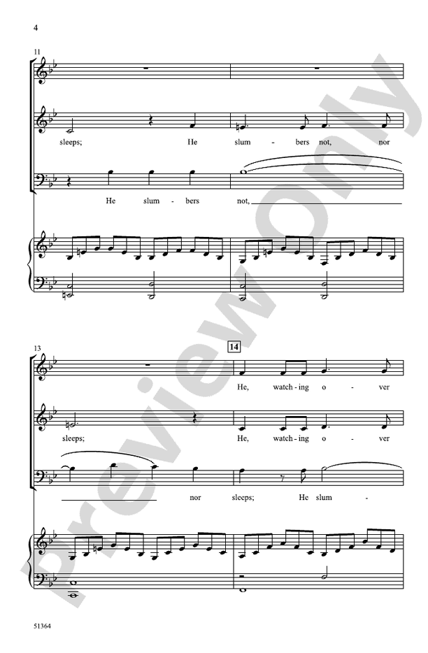 He, Watching Over Israel (PerformancePlus+) - 3 Part Mixed Choral Octavo (Digital Download)