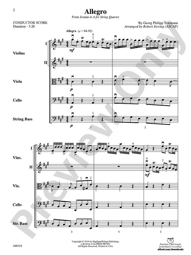 Allegro (Grade 3) - String Orchestra Conductor Score & Parts (Digital Download)