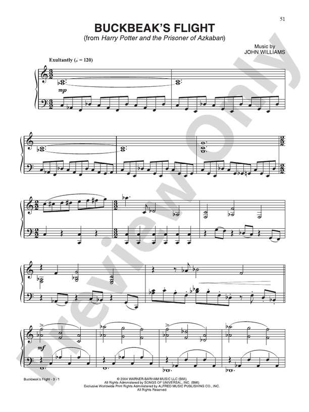 Buckbeaks Flight (from "Harry Potter and the Prisoner of Azkaban") - Piano (Digital Download)