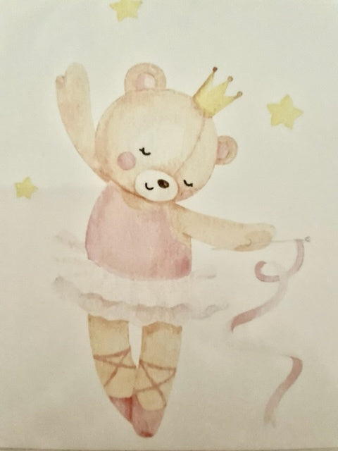 Greeting Card Ballerina Bear with Wand
