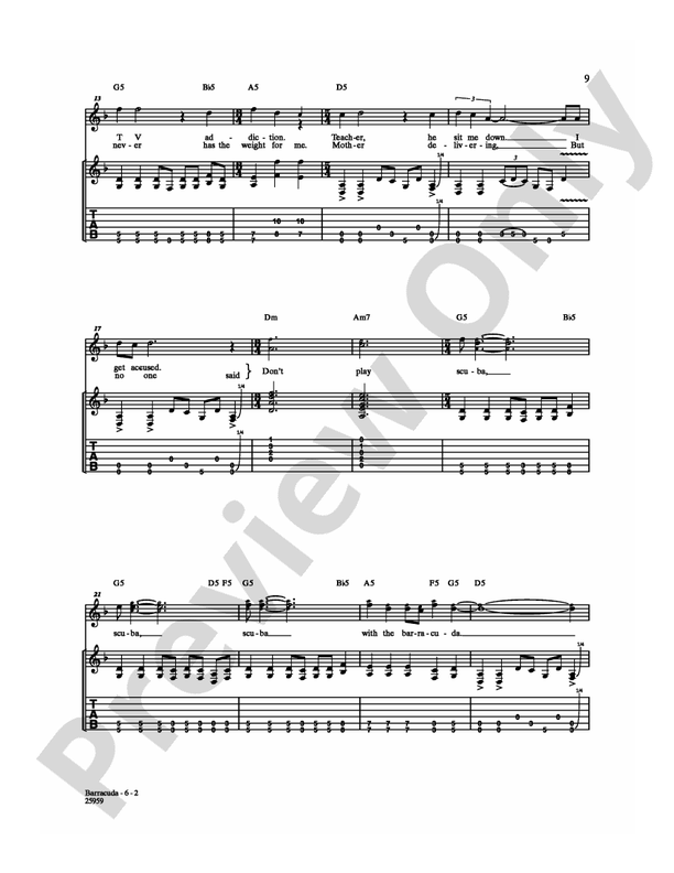 Barracuda - Guitar TAB (Digital Download)