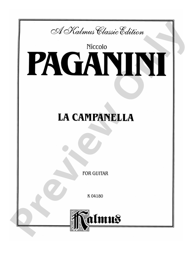 Paganini: La Campanella - Guitar (Digital Download)