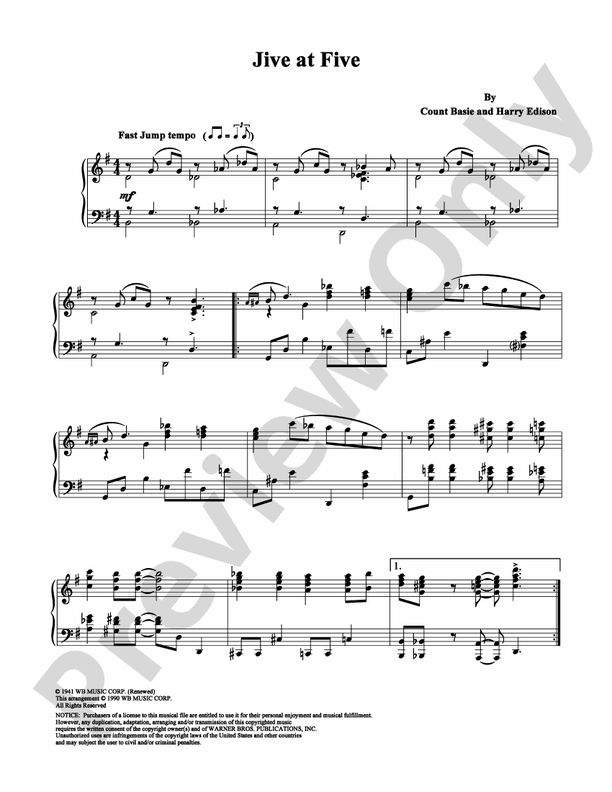 Jive at Five - Piano (Digital Download)