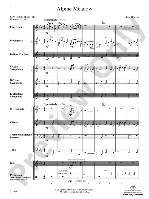 Alpine Meadow - Concert Band Conductor Score & Parts (Digital Download)