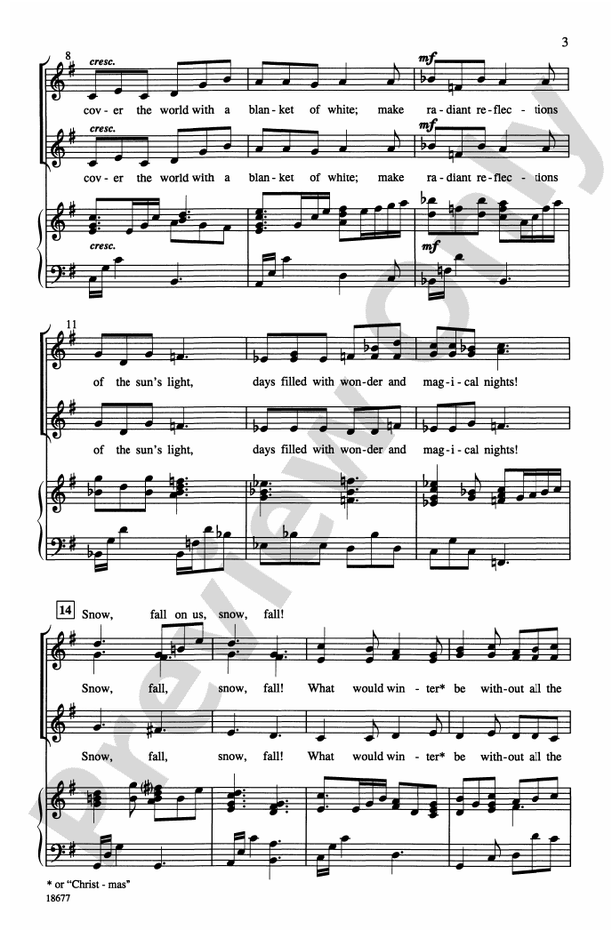 Beautiful Snow – SSA Choral Octavo (Digital Download)