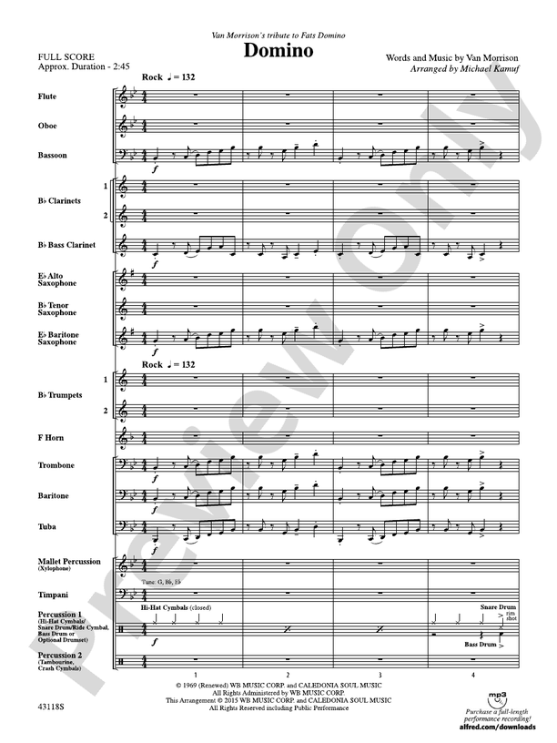 Domino - Concert Band Conductor Score & Parts (Digital Download)