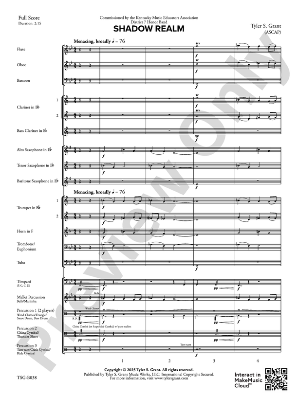 Shadow Realm - Concert Band Conductor Score & Parts(Digital Download)