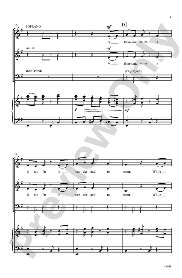 Ten Thousand Miles - SAB Choral Octavo (Digital Download)