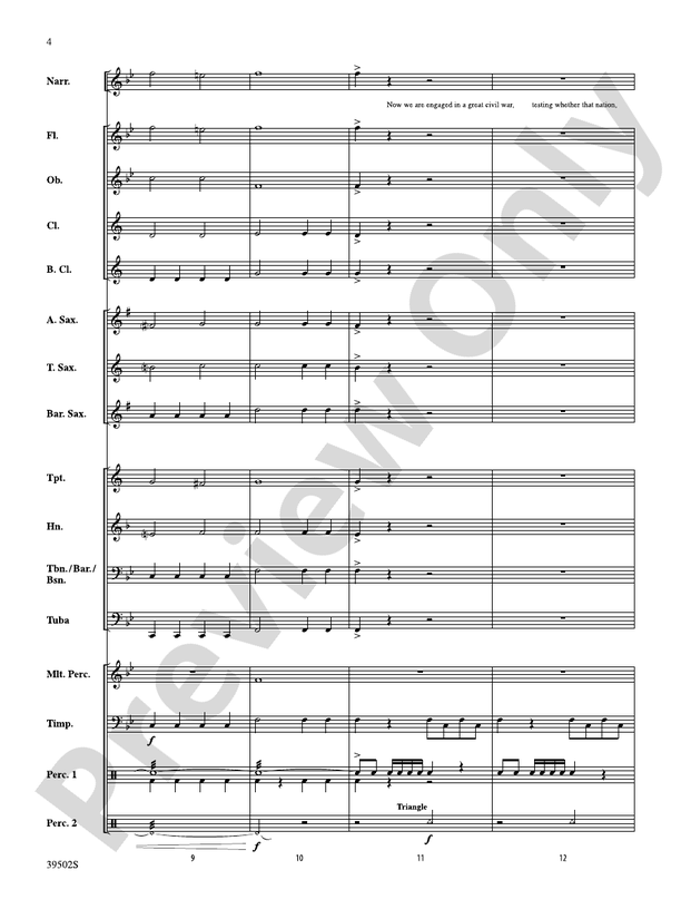 The Gettysburg Address - Concert Band Conductor Score & Parts (Digital Download)
