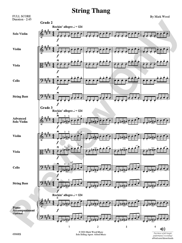 String Thang - String Orchestra Conductor Score & Parts (Digital Download)
