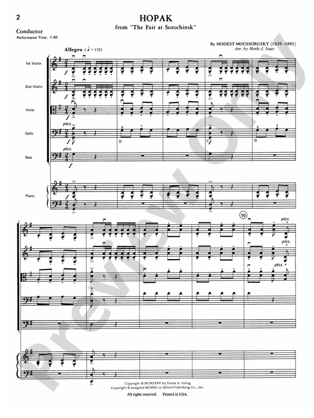 Hopak – String Orchestra Conductor Score & Parts (Digital Download)