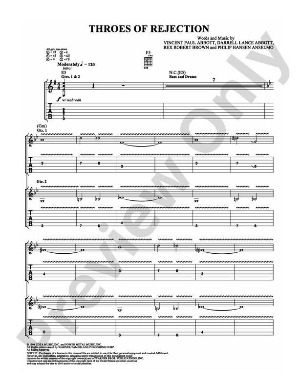 Throes of Rejection - Guitar TAB (Digital Download)
