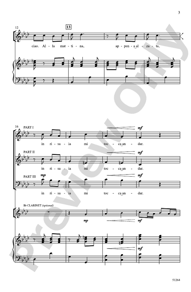 Bella Ciao - 3 Part Mixed Choral Octavo (Digital Download)