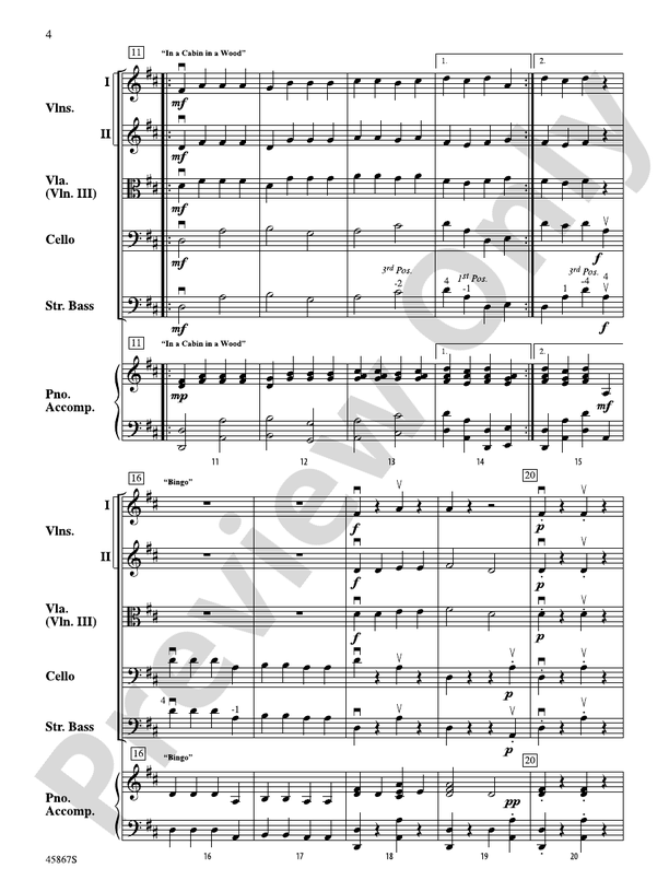 Campfire Songs - String Orchestra Conductor Score & Parts (Digital Download)