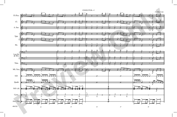 Take My Breath – Marching Band Conductor Score & Parts (Digital Download)