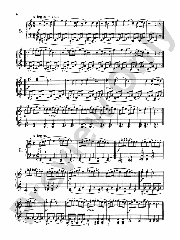 Czerny - Five Finger Studies, Op. 777 - Piano Solo (Digital Download)