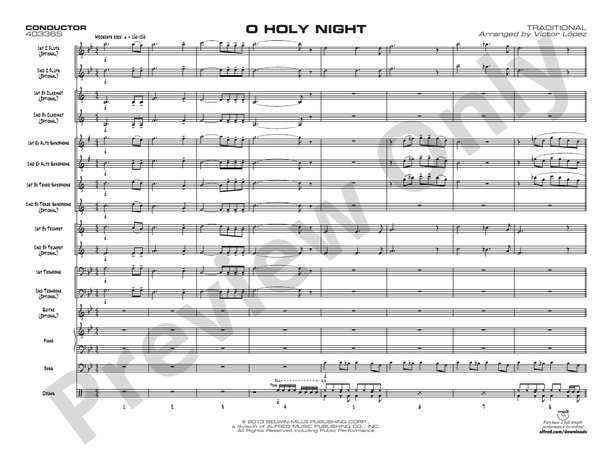 O Holy Night – Jazz Ensemble Conductor Score & Parts (Digital Download)