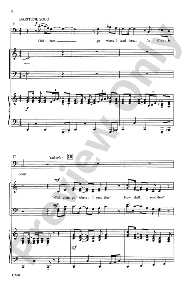 Children, Go Where I Send Thee - SATB (with Opt. Baritone Solo) Choral Octavo (Digital Download)