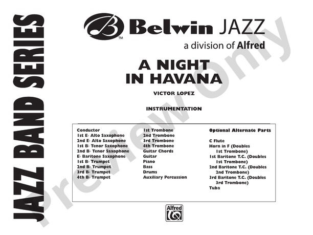 A Night in Havana - Jazz Ensemble Conductor Score & Parts (Digital Download)