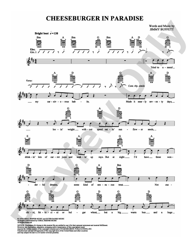 Cheeseburger in Paradise - Guitar TAB (Digital Download)