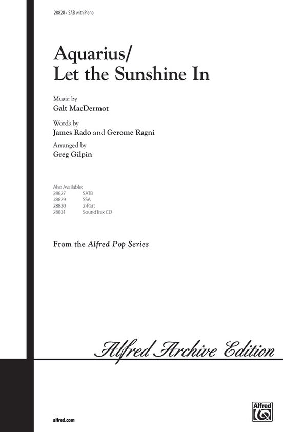 Aquarius / Let the Sunshine In – SAB Choral Octavo (Digital Download)