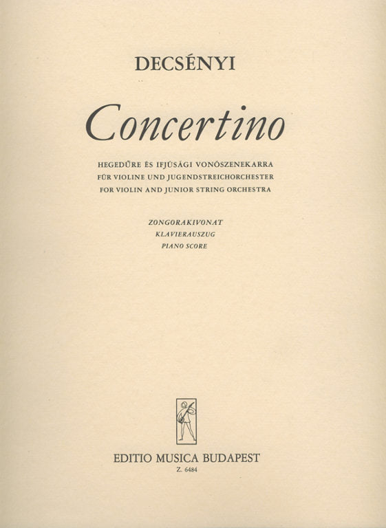 Decsenyi - Concerto - Violin/Piano Accompaniment EMB Z6484