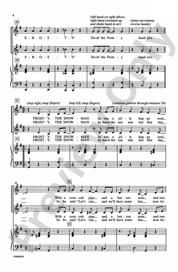 Frosty Hand Jive – 2-Part Choral Octavo (Digital Download)