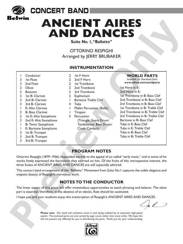 Ancient Aires and Dances (Grade 3) - Concert Band Conductor Score & Parts (Digital Download)