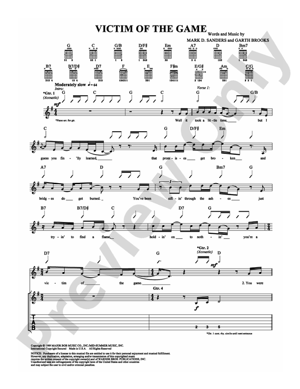 Victim of the Game - Guitar TAB (Digital Download)