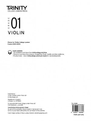 Trinity Violin - Grade 1- 2020-2023 - Part Only - Trinity College London