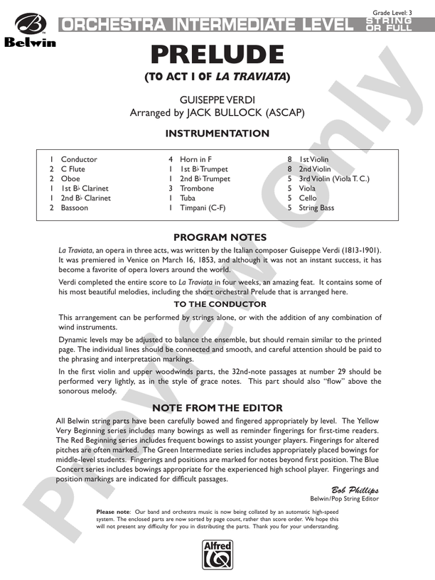 Prelude – Full Orchestra Conductor Score & Parts (Digital Download)