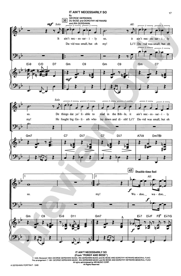 A Gershwin Portrait! The Music of George and Ira Gershwin - SAB Choral Octavo (Digital Download)