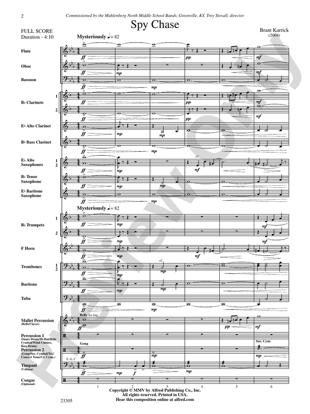 Spy Chase - Concert Band Conductor Score & Parts (Digital Download)
