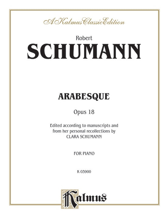 Schumann - Arabesque - Piano Solo (Digital Download)